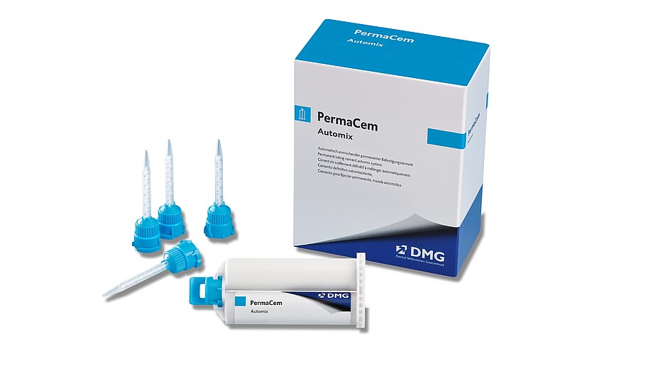 PermaCem | Compomer cement | Self-curing and reliable Cartridge, tips and packaging