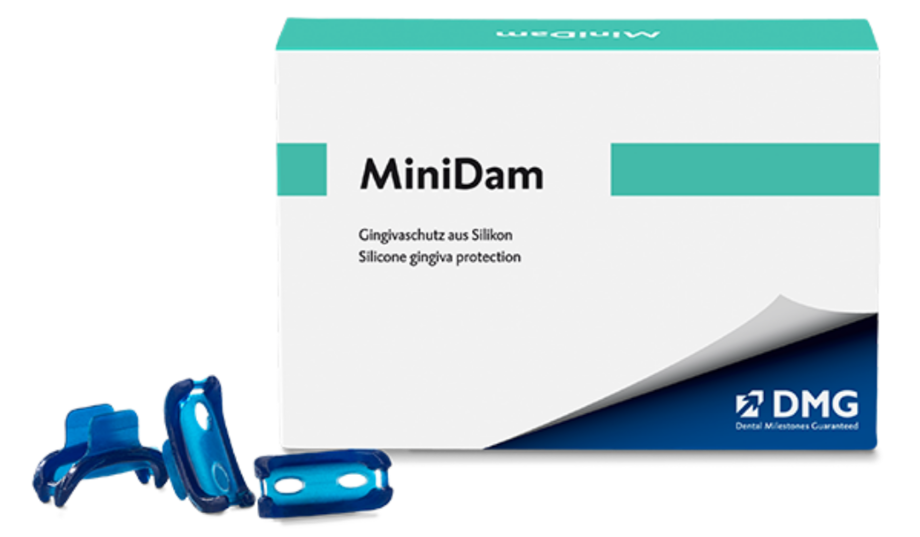DMG MiniDam | Silicone support | Quickly applied and securely held without clamps Silicone support with packaging