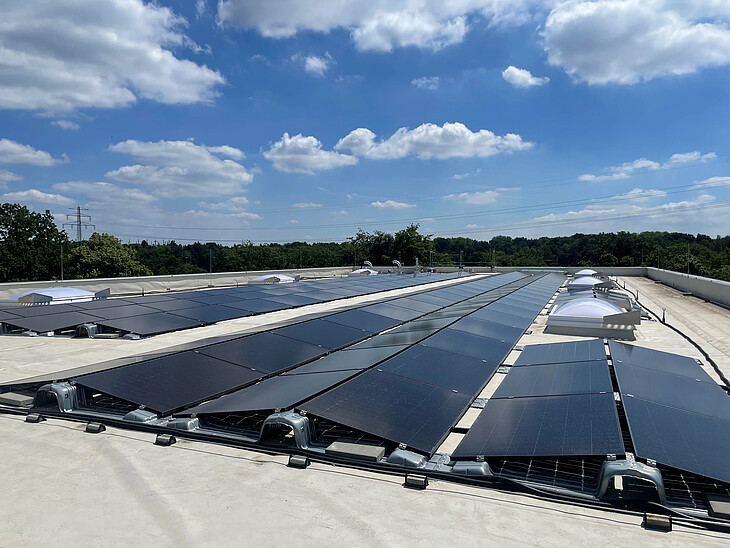 The new DMG photovoltaic system on the roof of DMG building 6