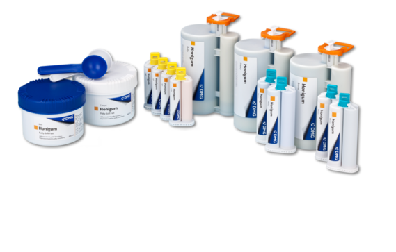 Honigum | Bite registration material | A maximum-precision combination Honigum family consisting of jars, cartridges, trays and tubes