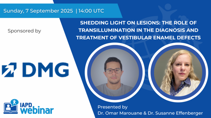 Flyer IAPD-webinar transillumination, presented by DMG