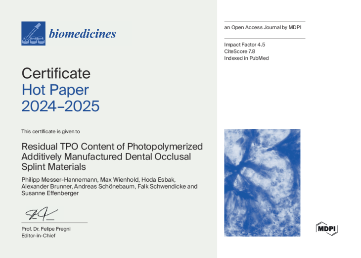 Certificate "Hot Paper"
