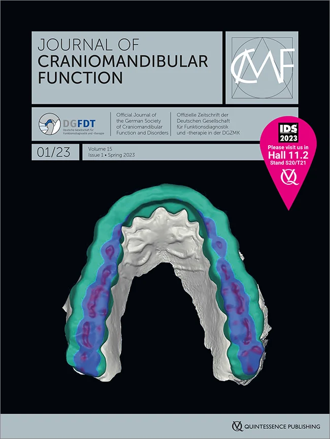 [Translate to english (intl):] Abbildung des Titelblatt der Ausgabe 1/23 des CMF Journals aus dem Quintessenz Verlag