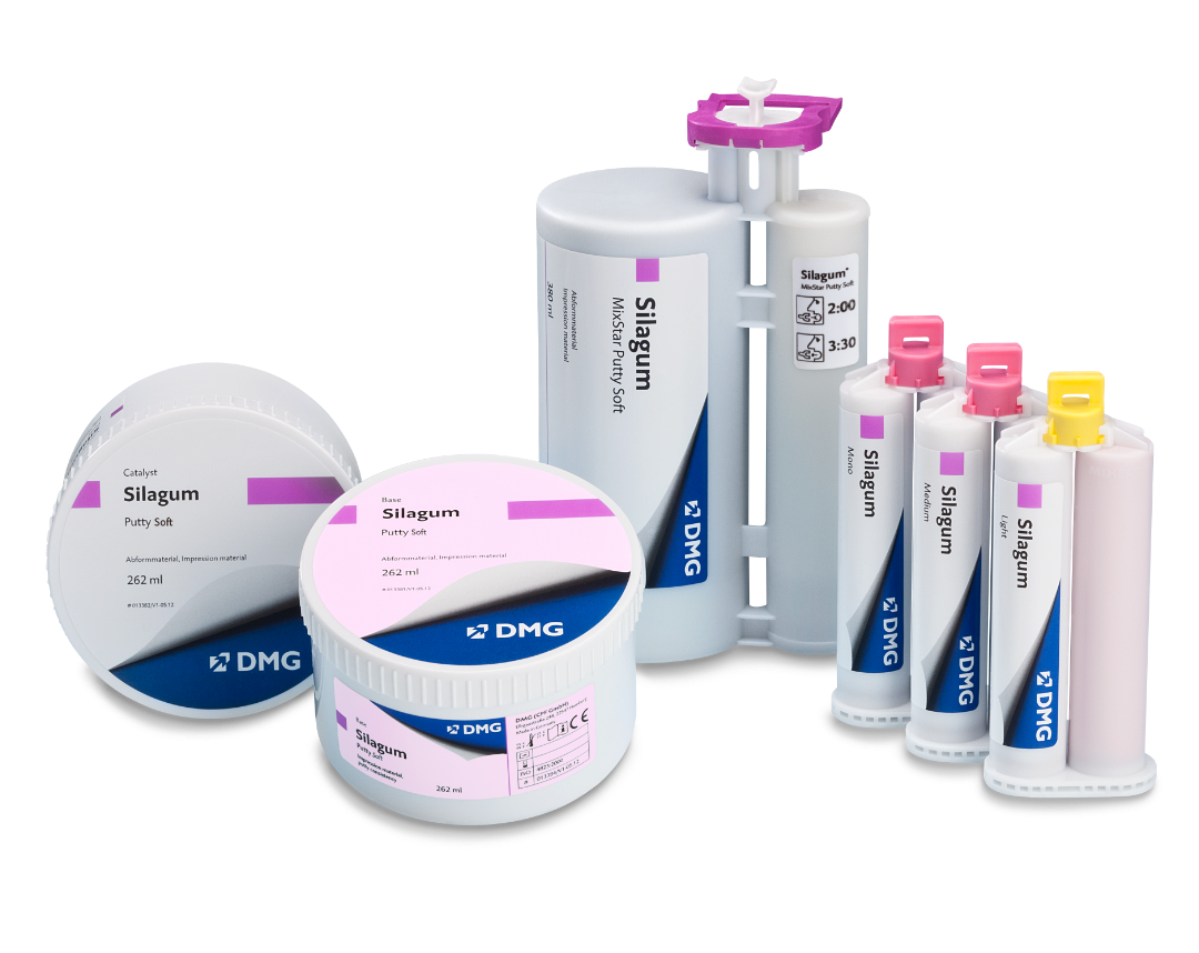 Silagum | Precision bite registration material | long shelf life and good hydrophilicity Four cartridges and two jars