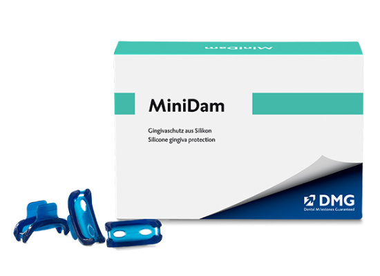 DMG MiniDam | Support en silicone | Appliqué rapidement et maintenu solidement sans crampons dentaires Support en silicone avec conditionnement