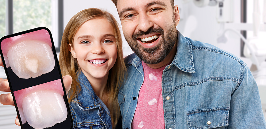 Father with child who has undergone MIH treatment